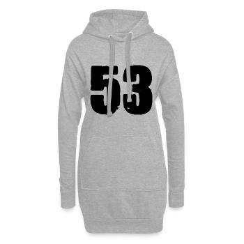 53 Zahl Trikot - Hoodie-Kleid - Grau meliert - Vorne