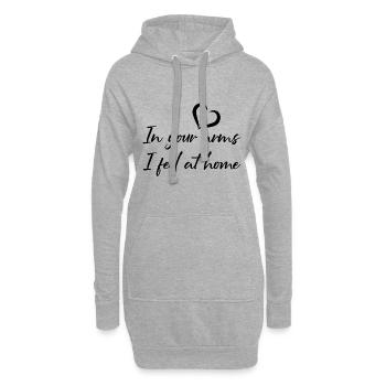 In your arms I feel at home - Hoodie-Kleid - Grau meliert - Vorne