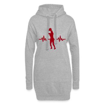 Haertbeat Basketball - USA - Team Sport - Hoops - Hoodie-Kleid - Grau meliert - Vorne