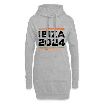 Devis Ibiza 2024 - Sweat-shirt à capuche long Femme - gris chiné - Devant
