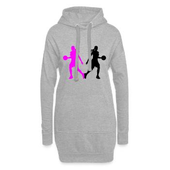 Basketball Player Silhouette Basketball Player Fra - Hoodie Dress - heather grey - Front