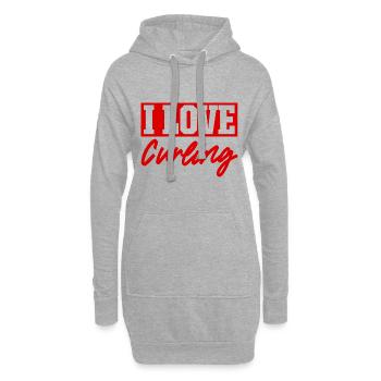 J’adore le curling - Sweat-shirt à capuche long Femme - gris chiné - Devant