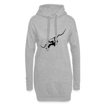 Vintage Bouldern Boulderer Klettern Kletterer - Hoodie-Kleid - Grau meliert - Vorne