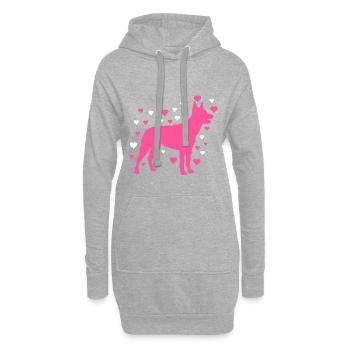 Hund - Hoodie-Kleid - Grau meliert - Vorne