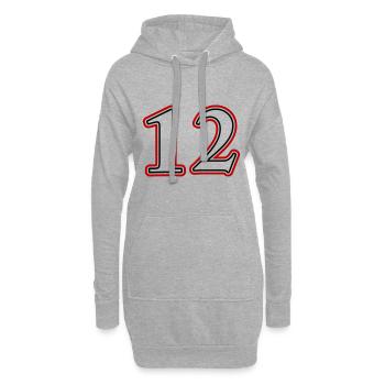 12 Numéro de numéro - Sweat-shirt à capuche long Femme - gris chiné - Devant