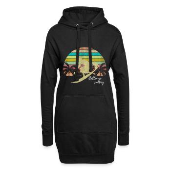 Surfer - Hoodie-Kleid - Schwarz - Vorne