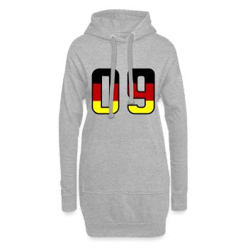 9 Symbole numérique Allemagne - Sweat-shirt à capuche long Femme - gris chiné - Devant