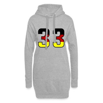 33 Zahl symbol Germany - Hoodie-Kleid - Grau meliert - Vorne