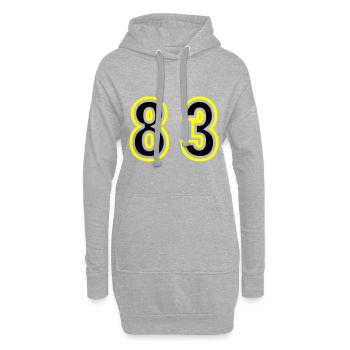 83 Nombre Collège - Sweat-shirt à capuche long Femme - gris chiné - Devant