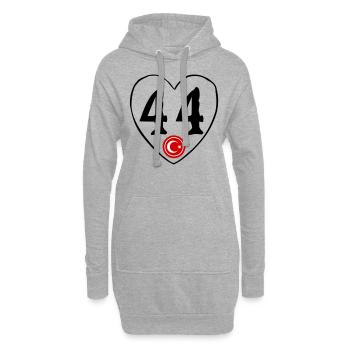 Malatya 44 Herz - Hoodie-Kleid - Grau meliert - Vorne