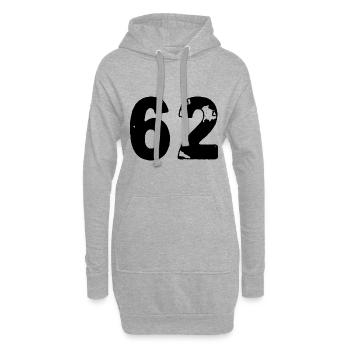 62 Maillot numéro - Sweat-shirt à capuche long Femme - gris chiné - Devant