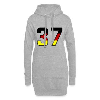37 Symbole numérique Allemagne - Sweat-shirt à capuche long Femme - gris chiné - Devant