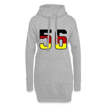 56 Symbole numérique Allemagne - Sweat-shirt à capuche long Femme - gris chiné - Devant