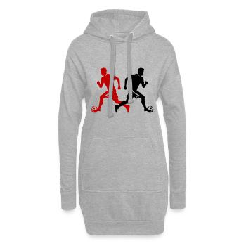 Fussballer Silhouette Fussball Spieler Mann - Hoodie-Kleid - Grau meliert - Vorne