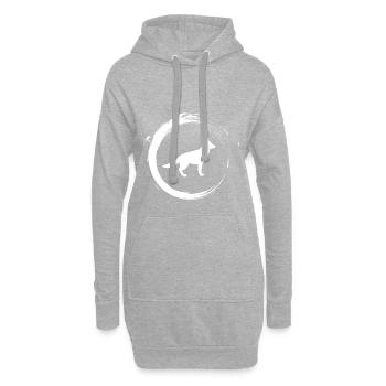 German shepherd - Hoodie Dress - heather grey - Front