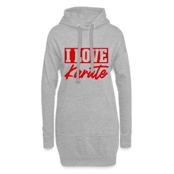 Ich liebe Karate - Hoodie-Kleid - Grau meliert - Vorne