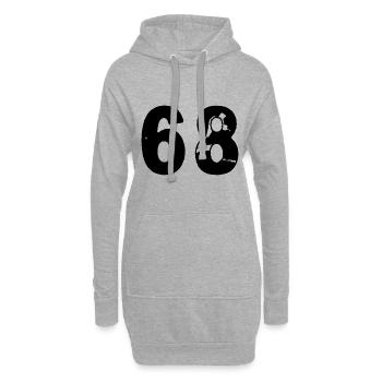 68 Maillot numéro - Sweat-shirt à capuche long Femme - gris chiné - Devant