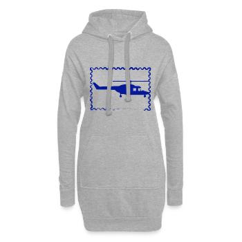 Hélicoptère - Hélicoptère - Avion à rotor - Sweat-shirt à capuche long Femme - gris chiné - Devant