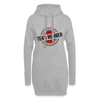 Membres de l’équipe - Sweat-shirt à capuche long Femme - gris chiné - Devant