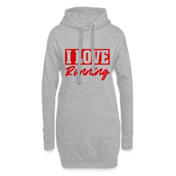 Ich liebe Rennen - Hoodie-Kleid - Grau meliert - Vorne