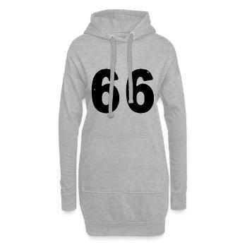 66 Maillot numéro - Sweat-shirt à capuche long Femme - gris chiné - Devant