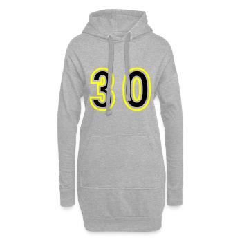 30 Zahl College - Hoodie-Kleid - Grau meliert - Vorne