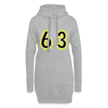 63 Zahl College - Hoodie-Kleid - Grau meliert - Vorne