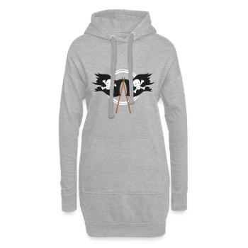 Piratenflagge Freibeuter Schädel Knochen Geschenk - Hoodie-Kleid - Grau meliert - Vorne