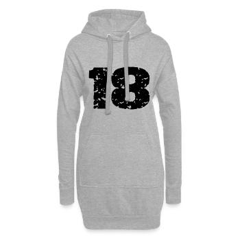 18 Zahl Trikot - Hoodie-Kleid - Grau meliert - Vorne