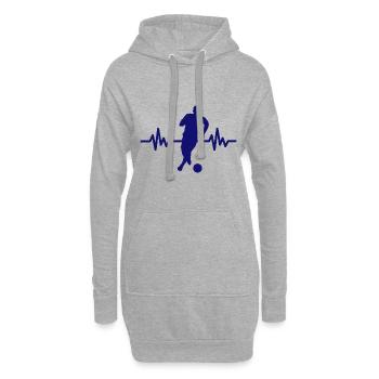 Herzschlag - Soccer / Sportverein Kicker Fußball - Hoodie-Kleid - Grau meliert - Vorne