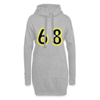68 Nombre Collège - Sweat-shirt à capuche long Femme - gris chiné - Devant