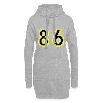 86 Nombre Collège - Sweat-shirt à capuche long Femme - gris chiné - Devant
