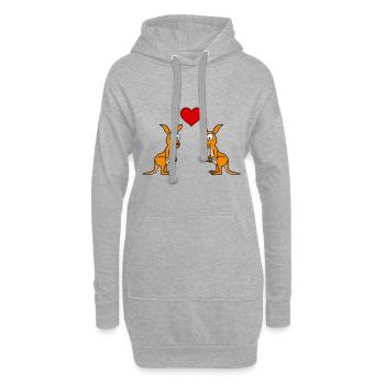 Kangourou Comic Couple Amour - Sweat-shirt à capuche long Femme - gris chiné - Devant