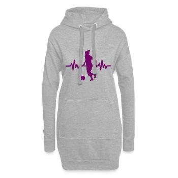 Herzschlag - Soccer / Sportverein Kicker Fußball - Hoodie-Kleid - Grau meliert - Vorne