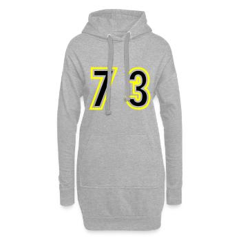 73 Nombre Collège - Sweat-shirt à capuche long Femme - gris chiné - Devant