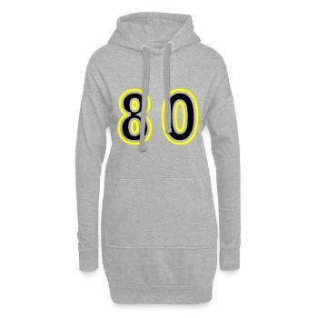 80 Zahl College - Hoodie-Kleid - Grau meliert - Vorne
