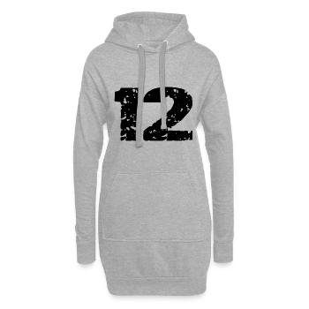 Maillot 12 Numéro - Sweat-shirt à capuche long Femme - gris chiné - Devant
