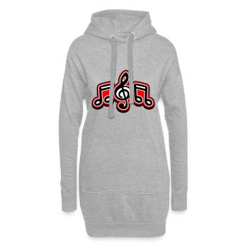 Musik Symbol Notenschlüssel - Hoodie-Kleid - Grau meliert - Vorne