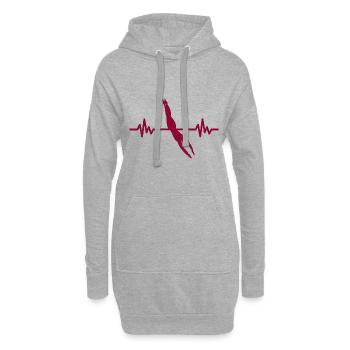 Heartbeat Swimmer - Diver Water Sports Athlete - Hoodie Dress - heather grey - Front