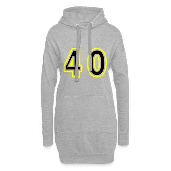 40 Nombre Collège - Sweat-shirt à capuche long Femme - gris chiné - Devant