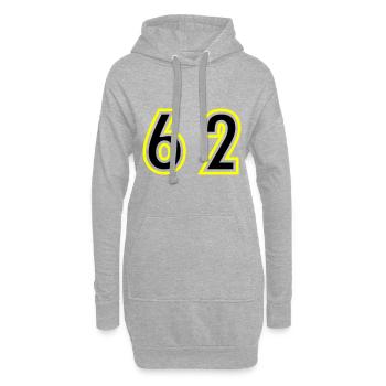 62 Nombre Collège - Sweat-shirt à capuche long Femme - gris chiné - Devant
