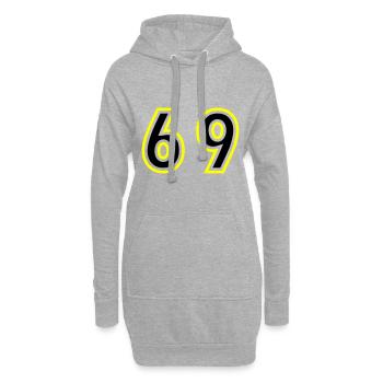 69 Zahl College - Hoodie-Kleid - Grau meliert - Vorne