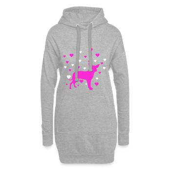 Chihuahua - Hoodie-Kleid - Grau meliert - Vorne