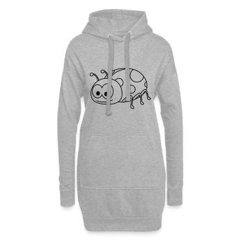 Marienkäfer Comic Tier - Hoodie-Kleid - Grau meliert - Vorne
