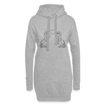 Vulture Comic Couple amour - Sweat-shirt à capuche long Femme - gris chiné - Devant