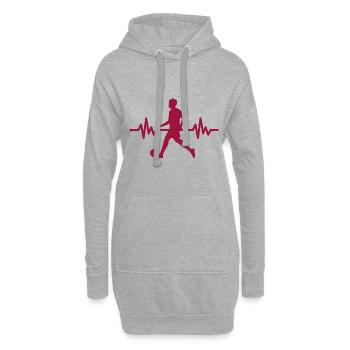 Herzschlag - Soccer / Sportverein Kicker Fußball - Hoodie-Kleid - Grau meliert - Vorne