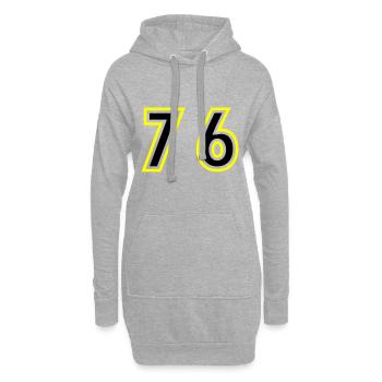 76 Zahl College - Hoodie-Kleid - Grau meliert - Vorne