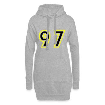 97 Nombre Collège - Sweat-shirt à capuche long Femme - gris chiné - Devant