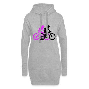VTT Vélo Femme Silhouette - Sweat-shirt à capuche long Femme - gris chiné - Devant