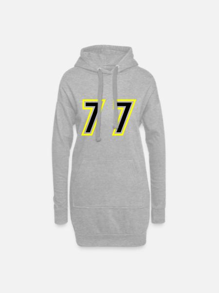 77 Nombre Collège - Sweat-shirt à capuche long Femme - gris chiné